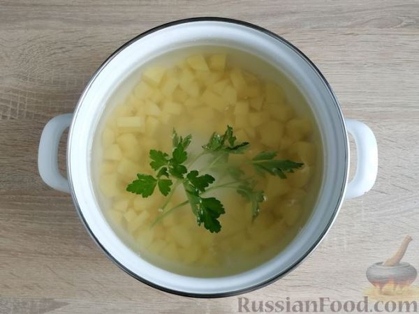 Грибной суп с пшеном и овощами